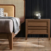 Modern Bedroom Bed, Wooden Bed walnut fabric bed